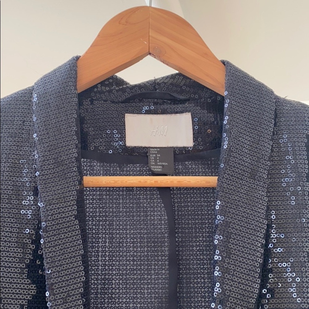 H&M Midnight Blue Sequin Blazer